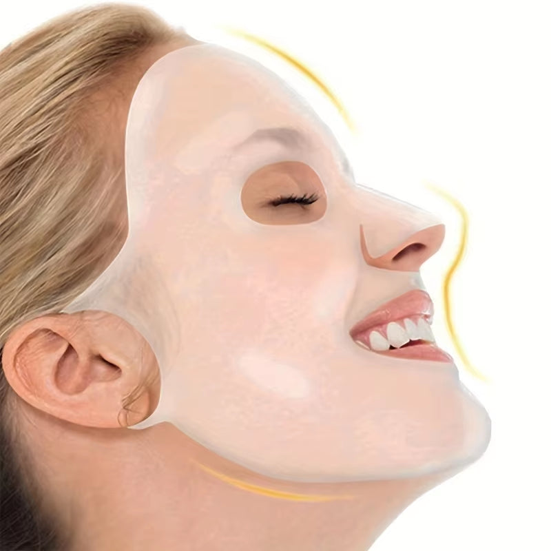 3D Silicone Mask Cover Fixed Mask Tool Ear Hanging Mask for Moisturizing Face Reusable Firming Facial Tool